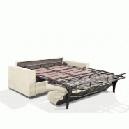 Canapé express premium 160 cm - sommier à lattes Renatonisi - matelas Bultex polyuréthane écru - fabrication italienne_2