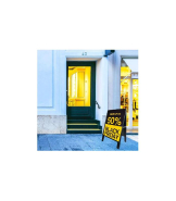 Chevalet stop trottoir bois noir avec porte affiche alu format A2 - Dimensions 78 x 45 cm - Référence : LSTFA2N_2