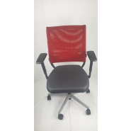 Poste de travail complet - Bureau Droit Blanc 140x80 cm + Fauteuil ergonomique SEDUS + Caisson sur roues 2/3 tiroirs d'occasion_2