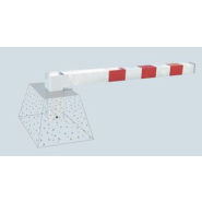 Potelet fixe POMPIER - bandes rouges rétro-réfléchissantes - hauteur 1000 mm - tube acier Ø76 mm_2