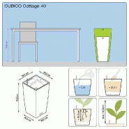 Pot de fleur Cubico Cottage 40 - kit complet moka 75 cm_2