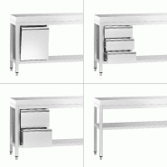 Tables Inox de Travail Centrales Premium avec Etagère - Profondeur 700 mm - 1800_2