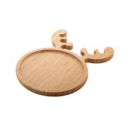 Assiette apéro Noël en bambou - Forme de renne - Couleur naturelle - 300g_2