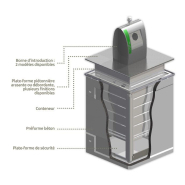 Borne d'apport volontaire enterrée de 3 à 5 m3 - incombustible - modèle Terra - robuste et design épuré_2