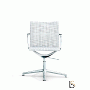 Fauteuil de réunion Evole en résille - Mobel Linea - Blanc