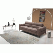 VIRGINIA Canapé-lit ouverture express - 160x196 cm - Ouverture assistée - Tissu marron chocolat - Fabrication italienne_2