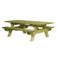 Table pique-nique BERLIN - En pin du Nord traité autoclave classe IV - 10580 - certifié FSC - 200 cm - à sceller_2