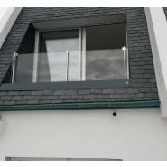 Garde-corps inox et verre - Modèle 301/302 avec poteaux inox pleins et panneaux de verre_2