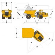 Transporteur articulé Bell B45E 4x4 avec puissance de 523 chevaux