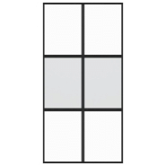 Vidaxl porte coulissante noir 102,5x205 cm verre trempé aluminium 155212_2