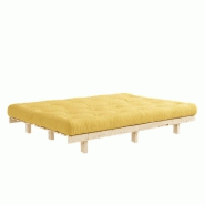 Banquette convertible futon LEAN KARUP - coloris jaune - couchage 130 x 190 cm - structure en pin massif_2