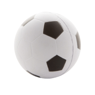 Balle antistress - forme ballon de football - mousse PU - 18g - couleur blanche_2