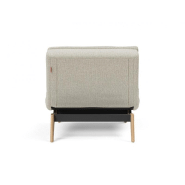 Fauteuil design Dublexo Eik convertible lit 90x115 cm - Pieds chêne naturel - Tissu Mixed Dance Natural_2