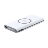 Power bank en plastique - 6000 mAh - Chargeur sans fil intégré - Ports USB et USB-C - Couleur blanche_2