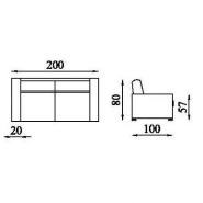 Canapé fixe design 3 places Rimini - cuir recyclé chocolat - fabrication italienne_2