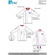 Fernaml000 - Veste de cuisine SNV - col officier rouge - manches longues - découpe princesse_2