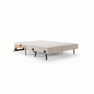Canapé design convertible Innovation Living Cubed Wood 02 - Lit 200x140 cm - Tissu Blida Sand Grey_2
