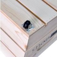 Chariot de rangement à vinyles - caisse en bois 100% made in France - Simply à Box - L54xH34xP36 cm - 4 roulettes PM_2