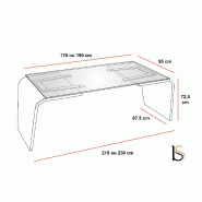 Bureau de direction Larus en bois et verre - DellaRovere - 210, Noyer_2