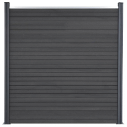 Vidaxl ensemble de panneaux de clôture gris 699x186 cm wpc 3211833_2