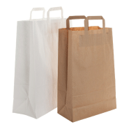 Sac publicitaire en papier kraft - poignée plate - 80 g/m² - couleur blanc_2