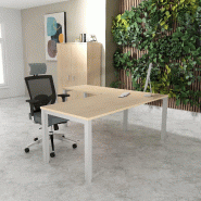 Bureau d'angle Tempo - Mobel Linea. - 180, Alu, Chêne moyen , Non_0