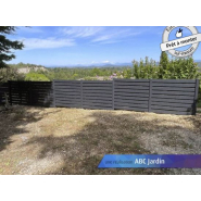 Clôture PVC pleine gris anthracite - MAGMA - Gamme Tendance - plaxage anti-UV, sur-mesure, garantie 10 ans_2