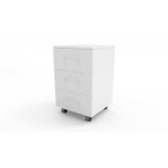 Meuble de laboratoire mobile à tiroirs - rangement petites fournitures - 2 à 4 tiroirs - mélaminé blanc hydrofuge_2