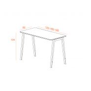 Table haute Arken Wood - design ergonomique - piètement hêtre massif et poutre métallique_2