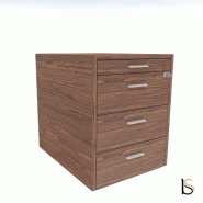 Caisson de rangement 3 tiroirs X9 - X10 - Officity. - Noyer américain_2