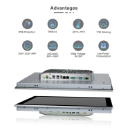 Panel PC industriel fanless 19 pouces SXGA - EVI-19SAC - 450 cd/m² - Contrast 1000:1 - Processeurs Intel Core i3/i5/i7_2
