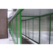 Passage couvert à toit plat avec pente arrière 5% - Série AP - Sur mesure - Dimensions personnalisables_2