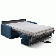 Canapé convertible express Sun Limited - 140 cm, matelas 14 cm, velours bleu - fabrication artisanale italienne_2