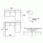 Canapé d'angle Norway - Matelas 16 cm - Système express - Sommier lattes Renatonisi - Tweed gris graphite_2