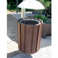 Corbeille publique 4 ronde SCORI - 55 litres - Résistant aux intempéries - Extensible_2