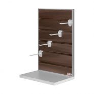 FlexiSlot - meuble présentoir en aluminium avec cadre argent anodisé et base en bois - VKF Renzel_2