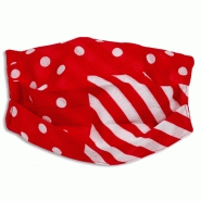 Masque lavable en coton imprimé rayures et pois - doublé coton rouge - Made in France - 3 couches, 3 plis_2