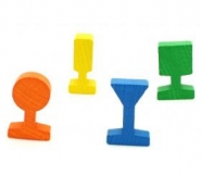 Panneau circulation carré vert en bois - 12 x 12 x 4 mm_2