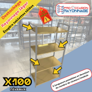 Rayonnage léger - Lot unique de 60 échelles et 100 niveaux tôlés_2