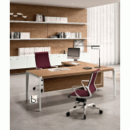 Bureau d'angle X9 avec pieds coloris blanc - Officity - 232, Droite, Ébène_2