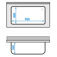Plonge batterie 120x70cm sur meuble_2