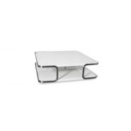 Table basse Izamu - structure acier inoxydable brossé et plateau plaqué chêne noir_2