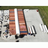 Tunnel de stockage monté sur containers - structure en acier galvanisé - bâche PVC 720 g/m² - dimensions 12 x 8 x 3 m_2