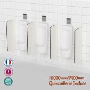 Cloison urinoir adulte suspendue - Hauteur 1000 mm - Séparateur d'urinoir en stratifié compact_2