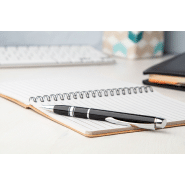 Stylo à bille élégant en métal laqué - Parties chromées brillantes - Avec boîte cadeau - Encre bleue_2