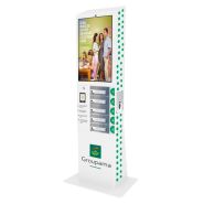 Borne de rechargement interactive connectée - 5 casiers sécurisés, écran tactile 27’’ - Câbles Lightning, Micro-USB, USB-C_3