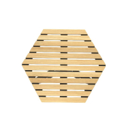 Table Basse Macis hexagonale en Robinier et pieds fonte_2