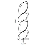 Totem acoustique FLOCON - 4 panneaux unicolores, structure en acier blanc, L 57,5 x H 180 cm - Référence 8043 FR207_2