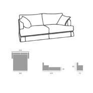 Canapé convertible express VIENA 160x190 cm - Base juponnée - Tissu personnalisable - Matelas épais 13 cm_2