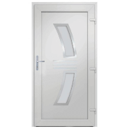 Vidaxl porte d'entrée blanc 108x200 cm pvc 3187929_2